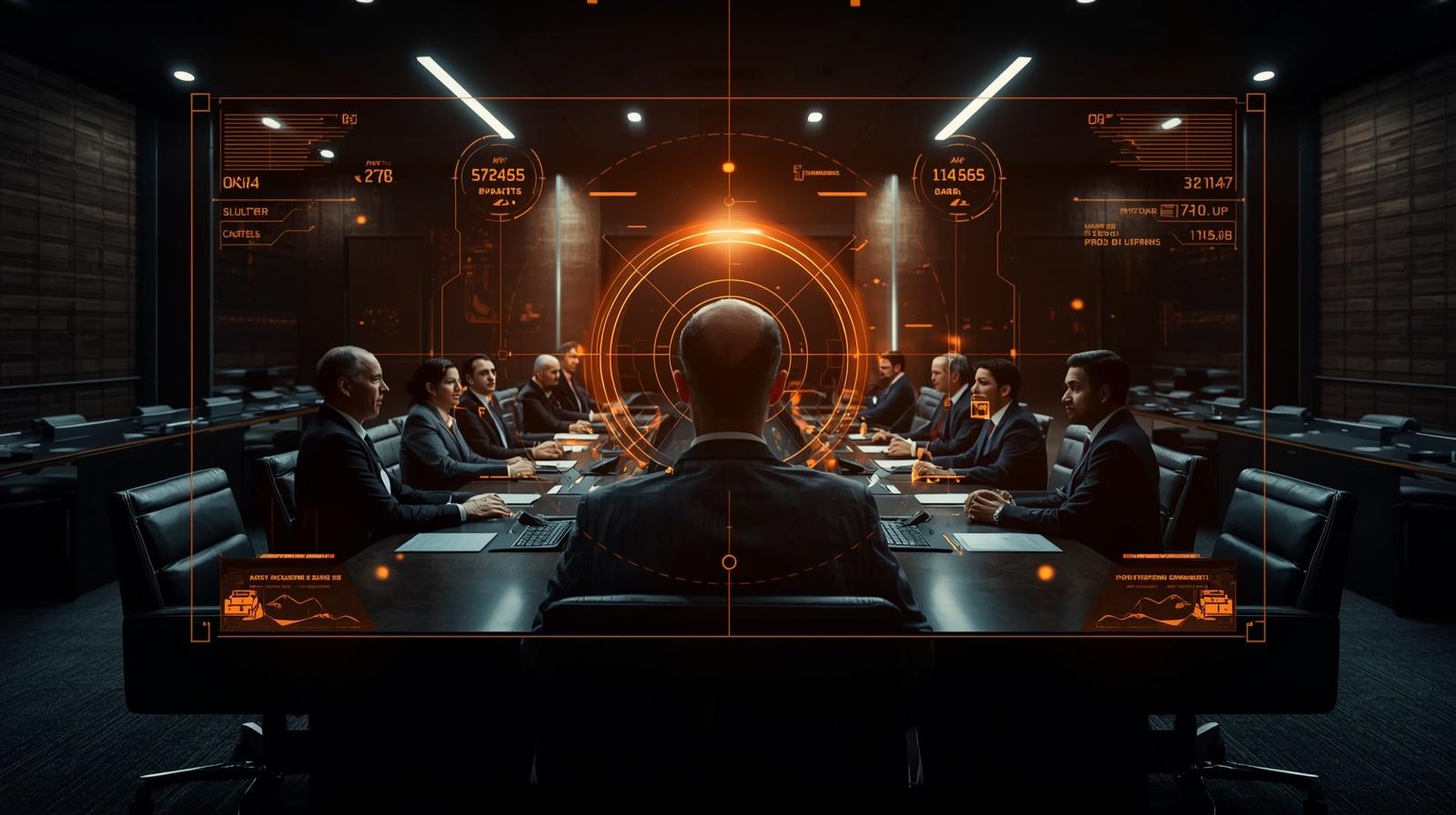 DEIK boardroom negotiation HUD scene 1
