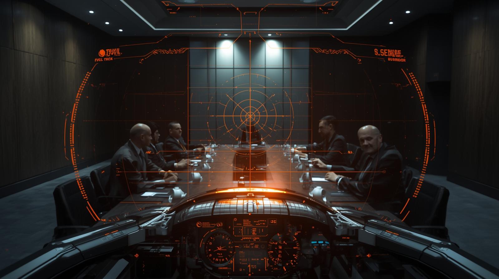 DEIK boardroom negotiation HUD scene 4